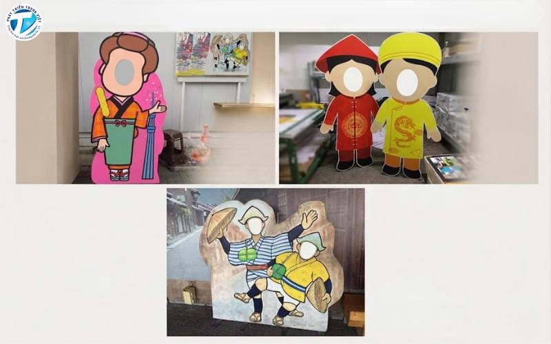 Standee hình người khoét mặt 